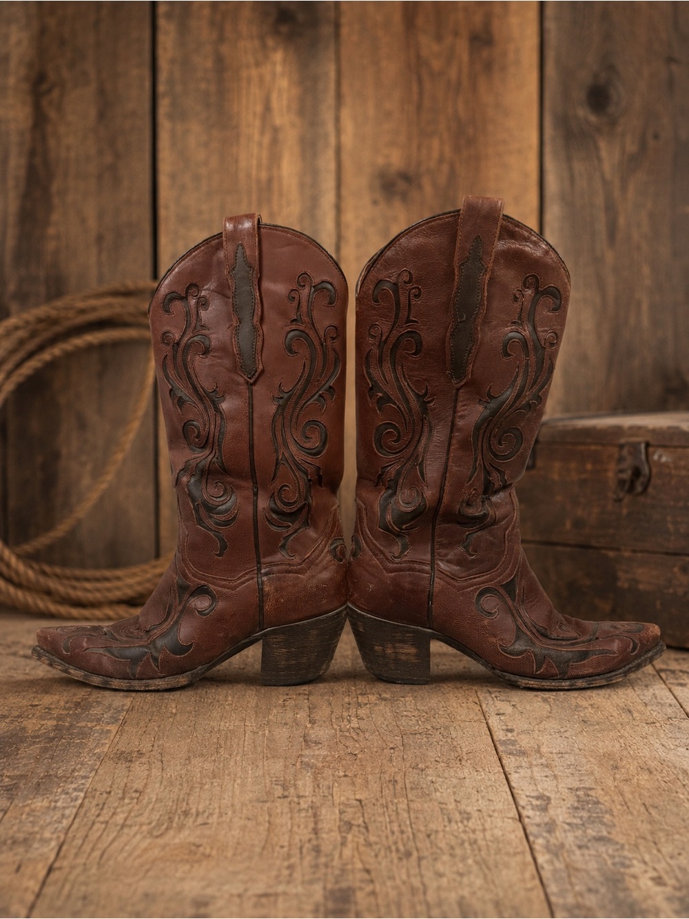 Dan Post DP3256 Women’s 7.5M Brown Leather Western Cowboy Boots Mexico